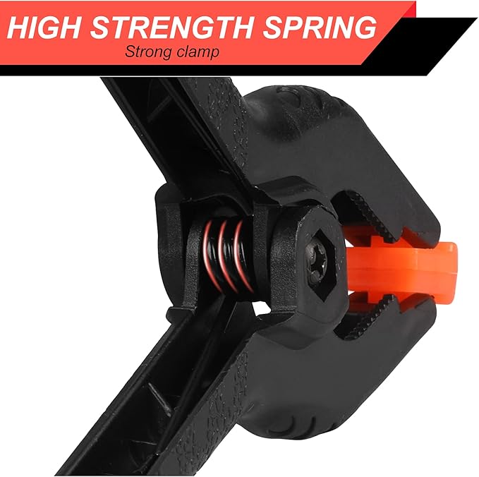 12 Pack Plastic Spring Clamps, 3.5inch Small Heavy Duty Clips for Crafts, Backdrop Stand, Woodworking, Photography Studios (Black)